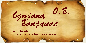 Ognjana Banjanac vizit kartica